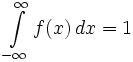 \int\limits_{-\infty}^{\infty} f(x)\, dx = 1