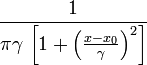 \frac{1}{\pi\gamma\,\left[1 + \left(\frac{x-x_0}{\gamma}\right)^2\right]} \!