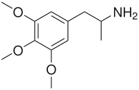 3,4,5-триметоксиамфетамин: химическая формула
