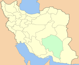 Карта Ирана с подсвеченной провинцией Керман