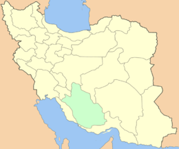 Карта Ирана с подсвеченной провинцией Фарс