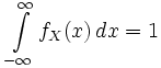 \int\limits_{-\infty}^{\infty} f_X(x)\, dx = 1
